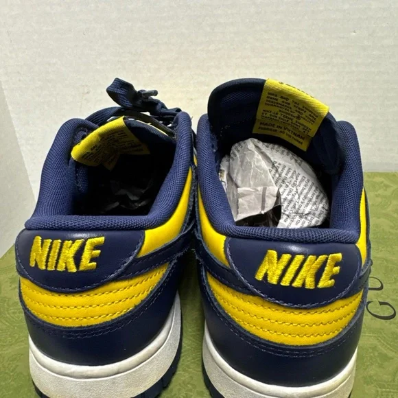 Nike Dunk Low University of Michigan Yellow Blue 2021 Sneakers Shoes Size 8 US